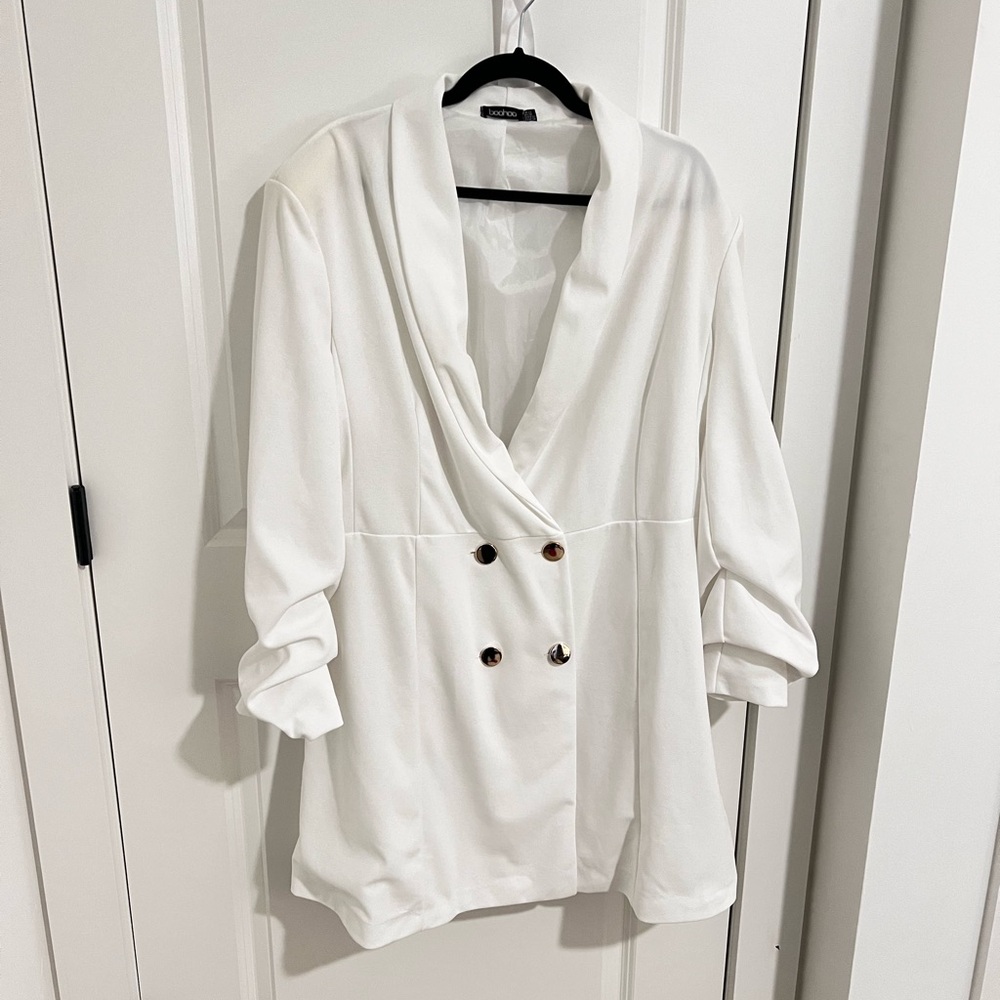 BOOHOO Double Breasted Blazer Dress with Gold Buttons